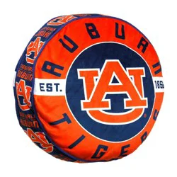 15'' NCAA Auburn Tigers Cloud Pillow: Sports Team Logo Round Plush Decor
