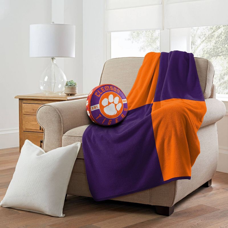 slide 3 of 3, 15'' NCAA Clemson Tigers Cloud Pillow: Sports Team Logo Round Plush, 1 ct