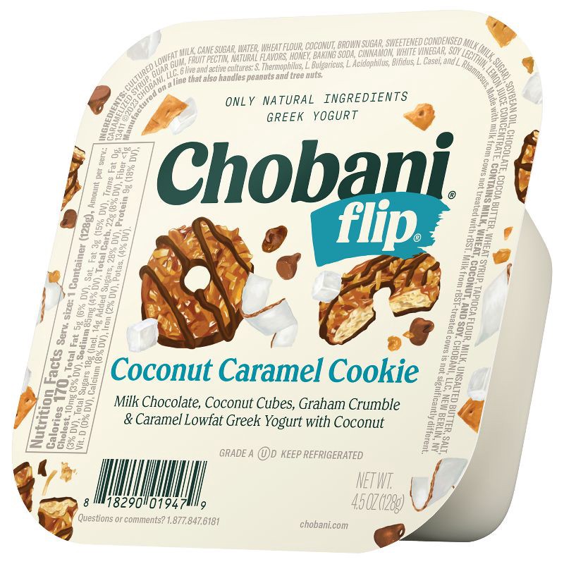 slide 3 of 6, Chobani Flip Coconut Caramel Cookie Greek Yogurt - 4.5oz, 4.5 oz