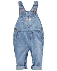 Oshkosh Baby Heart-Print Knit Denim Overalls Blue 18M