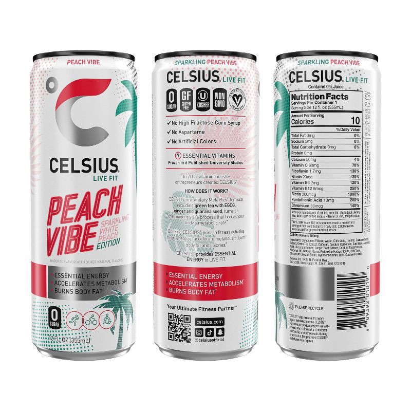 slide 3 of 5, Celsius VIBE Variety Pack Energy Drink - 12pk/12 fl oz Cans, 12 ct; 12 fl oz