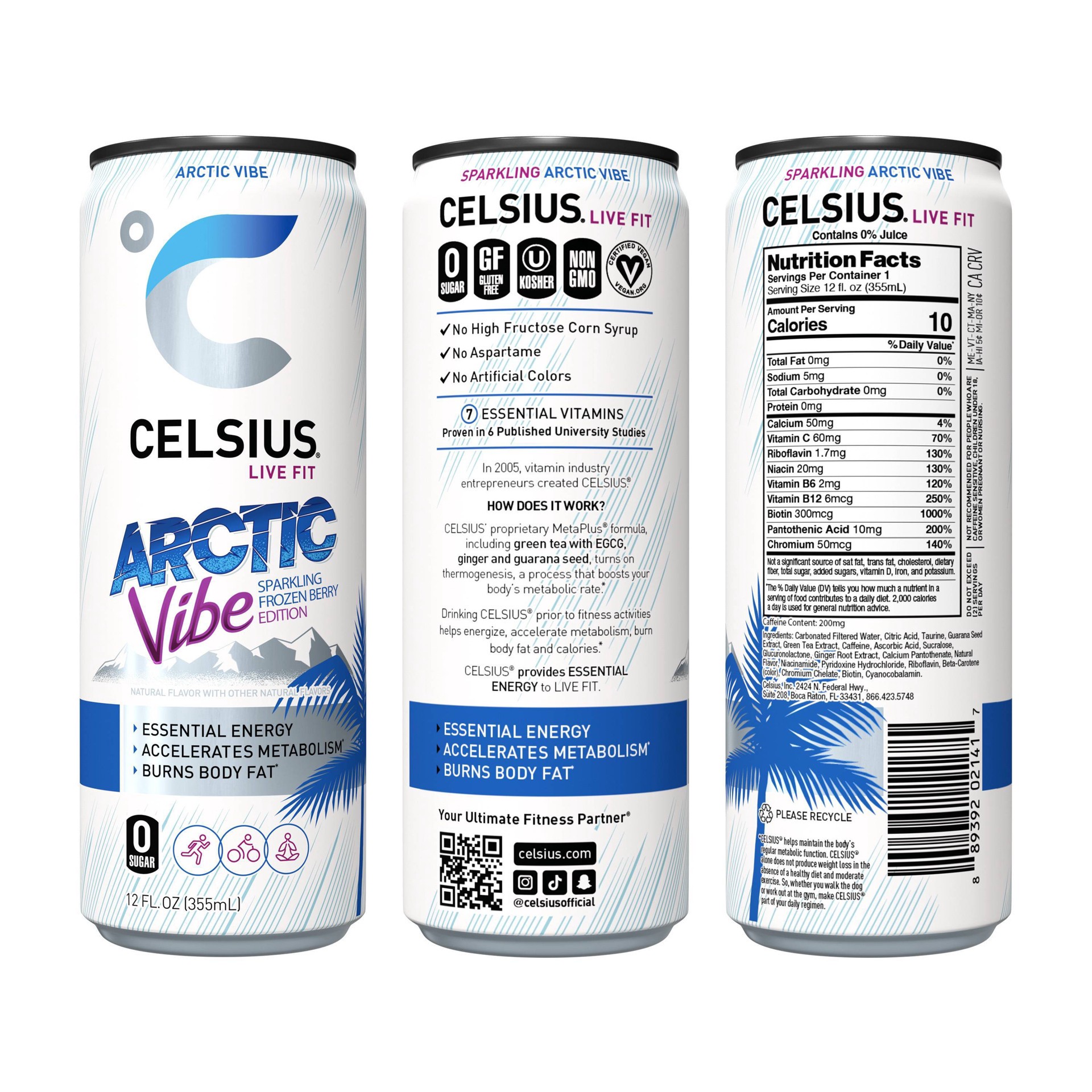 slide 3 of 7, CELSIUS VIBE Variety Pack Energy Drink - 12 ct; 12 fl oz, 12 ct; 12 fl oz