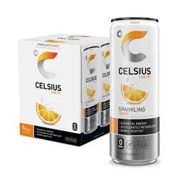 Celsius Sparkling Orange Functional Energy Drink - 4pk/12 fl oz Cans