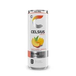CELSIUS Fizz Free Peach Mango Green Tea Functional Energy Drink - 12 fl oz Single Can