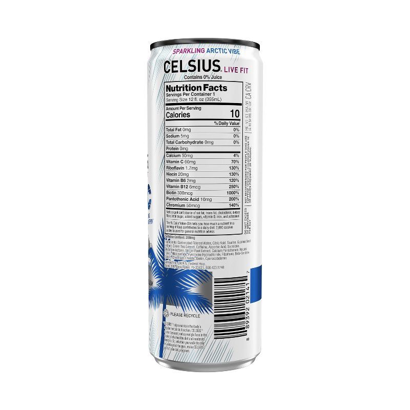 slide 3 of 5, Celsius Sparkling Arctic Vibe Energy Drink - 12 fl oz Can, 12 fl oz