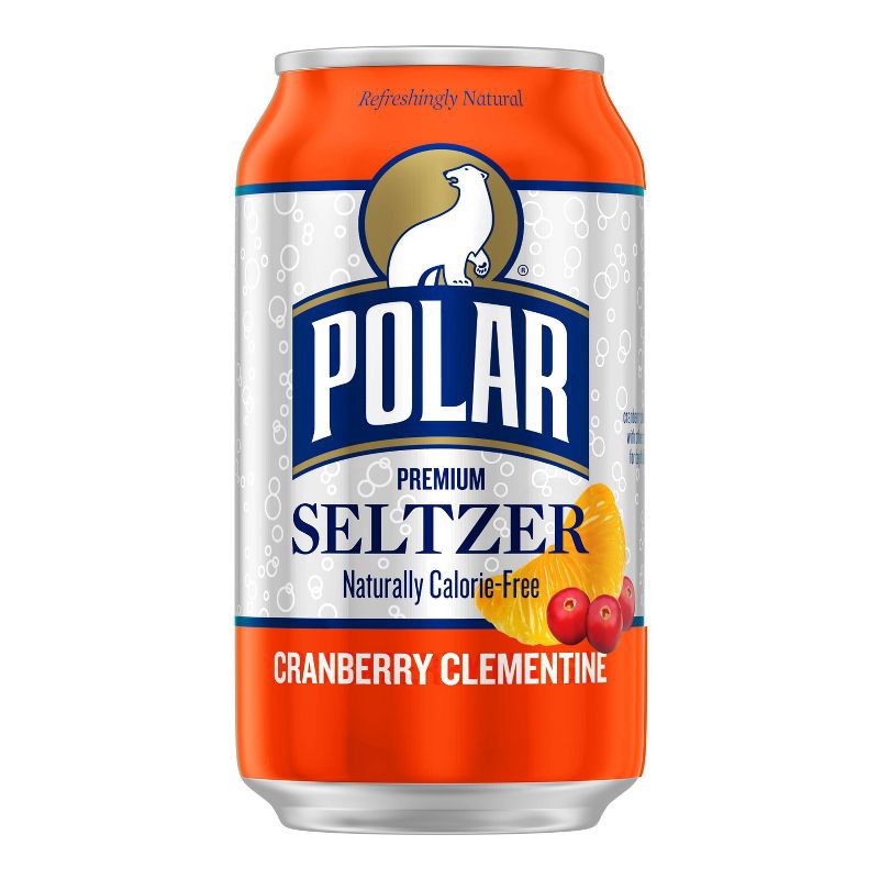 slide 4 of 7, Polar Beverages Cranberry Clementine Seltzer Water - 8pk/12 fl oz Cans, 8 ct; 12 fl oz