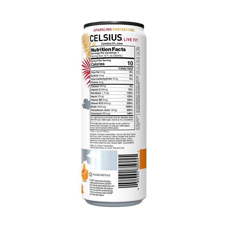 slide 3 of 5, Celsius Sparkling Fantasy Vibe Energy Drink - 12 fl oz Can, 12 fl oz