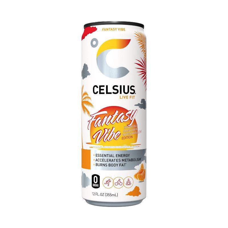 slide 1 of 5, Celsius Sparkling Fantasy Vibe Energy Drink - 12 fl oz Can, 12 fl oz