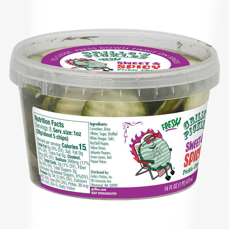 slide 6 of 6, Grillo's Pickles Grillo's Sweet & Spicy Pickle Chips - 16 fl oz, 16 fl oz