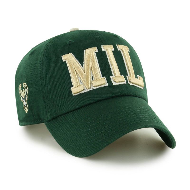 slide 2 of 3, NBA Milwaukee Bucks Clique Hat: Cotton Adjustable Baseball Cap, 1 ct