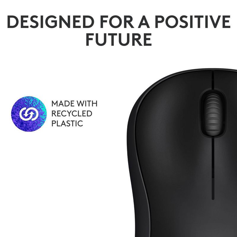 slide 8 of 8, Logitech M240 Wireless Mouse - Black: Bluetooth for Windows, macOS & Chrome OS, 1 ct