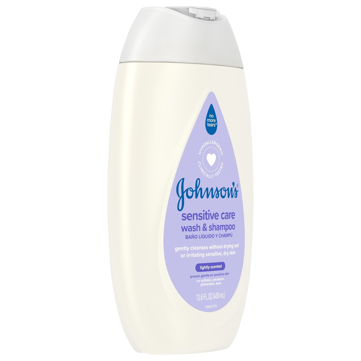 slide 2 of 8, Johnson's Sensitive Care Baby Body Wash & Shampoo, Light Scent, 13.6 fl oz