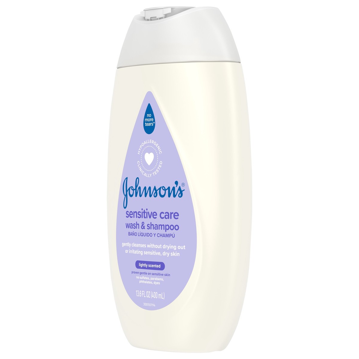 slide 3 of 8, Johnson's Sensitive Care Baby Body Wash & Shampoo, Light Scent, 13.6 fl oz