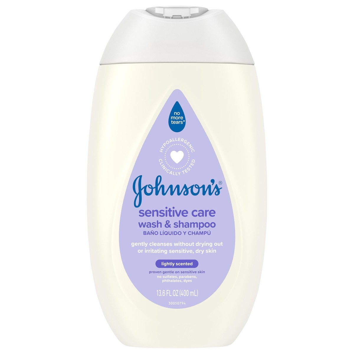 slide 8 of 8, Johnson's Sensitive Care Baby Body Wash & Shampoo, Light Scent, 13.6 fl oz