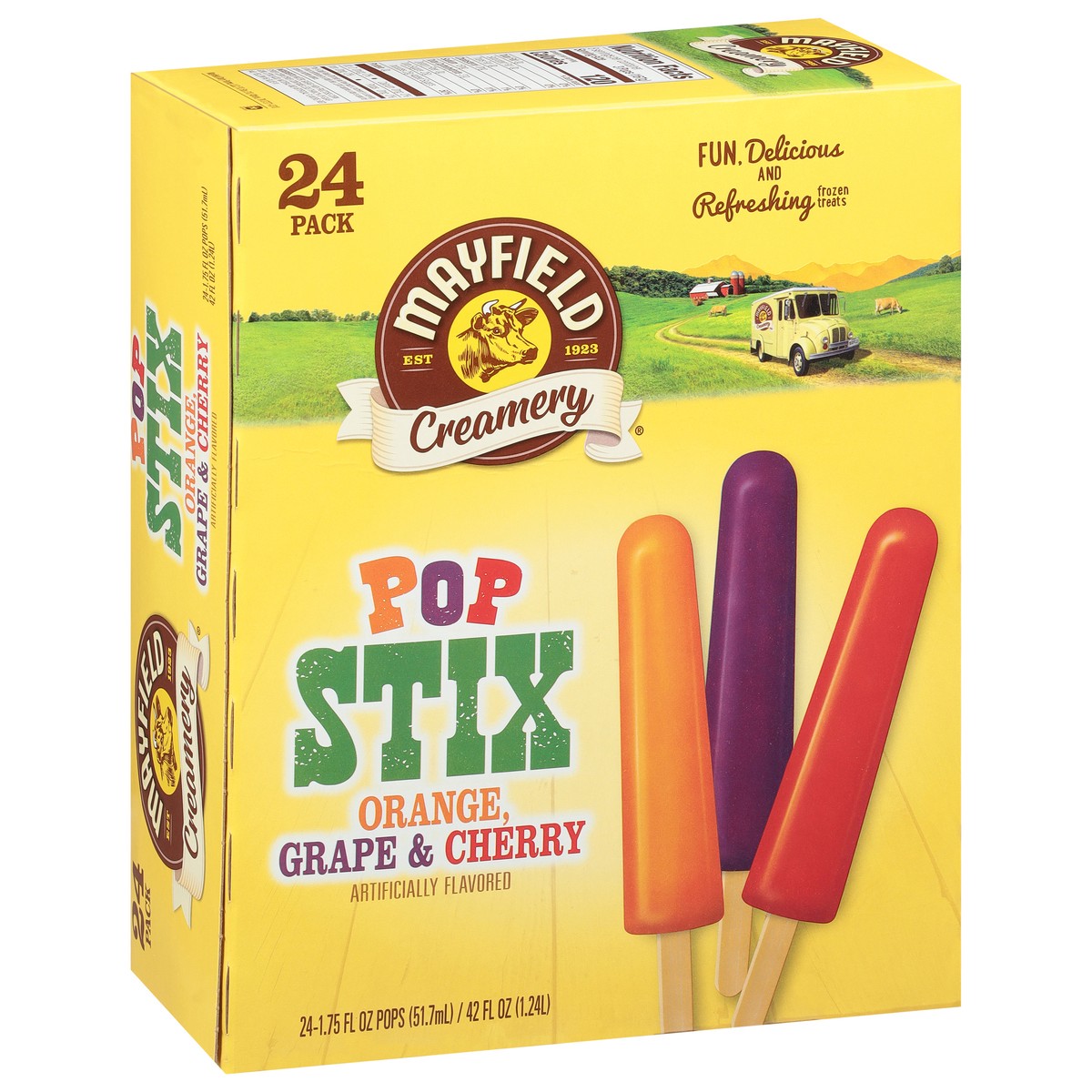 slide 8 of 9, Mayfield Creamery Orange Grape & Cherry Pop Stix 24 - 1.75 fl oz Packs, 24 ct