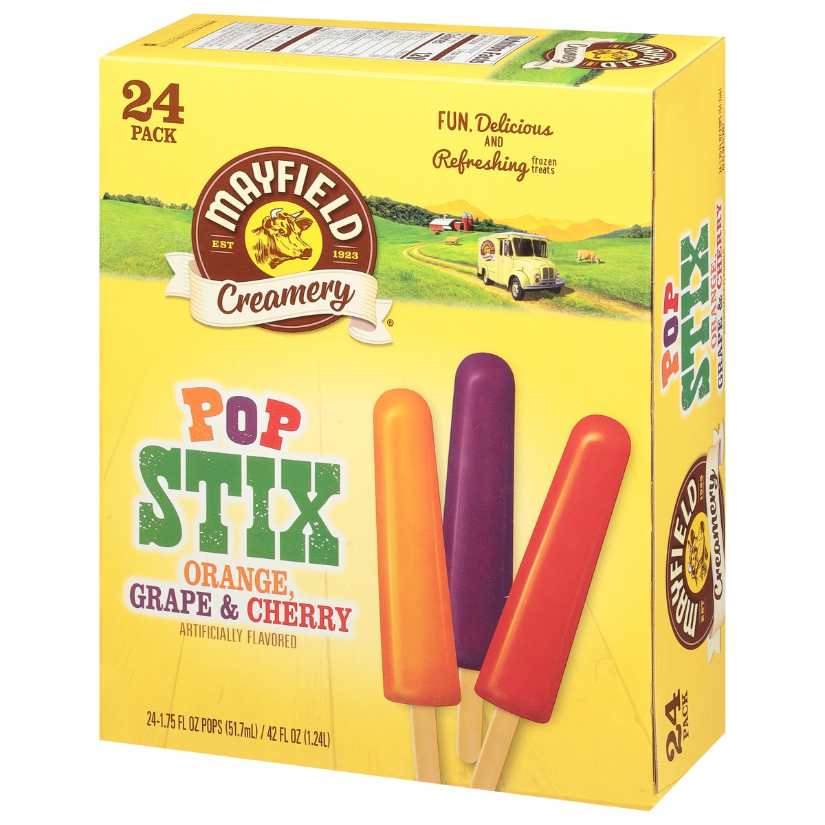 slide 5 of 9, Mayfield Creamery Orange Grape & Cherry Pop Stix 24 - 1.75 fl oz Packs, 24 ct