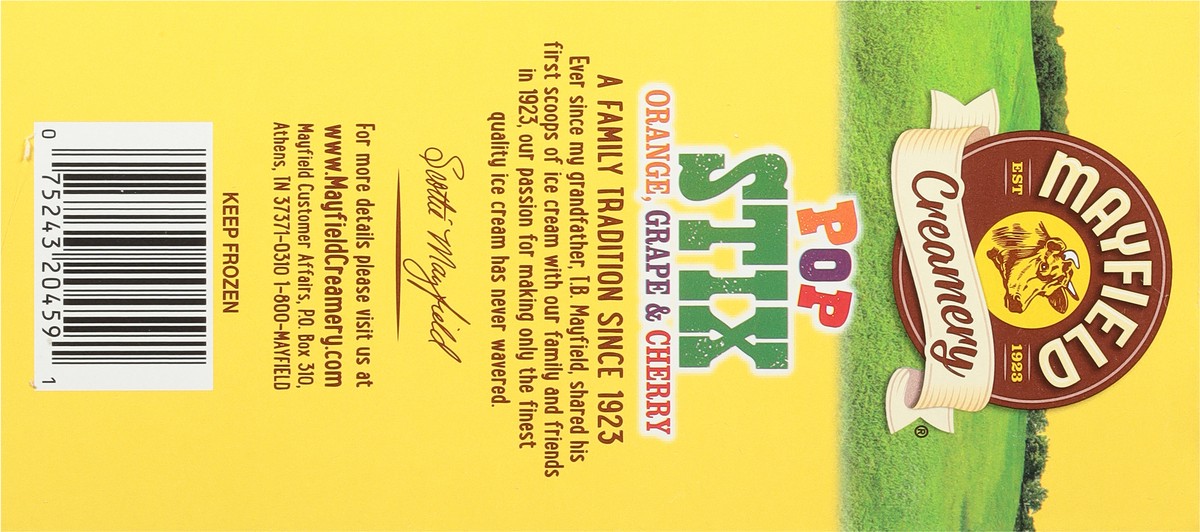 slide 6 of 9, Mayfield Creamery Orange Grape & Cherry Pop Stix 24 - 1.75 fl oz Packs, 24 ct