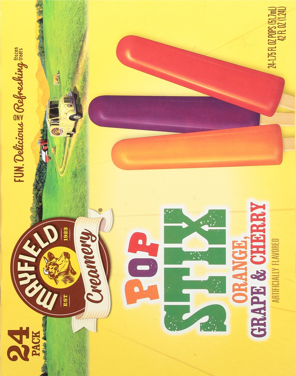 slide 9 of 9, Mayfield Creamery Orange Grape & Cherry Pop Stix 24 - 1.75 fl oz Packs, 24 ct