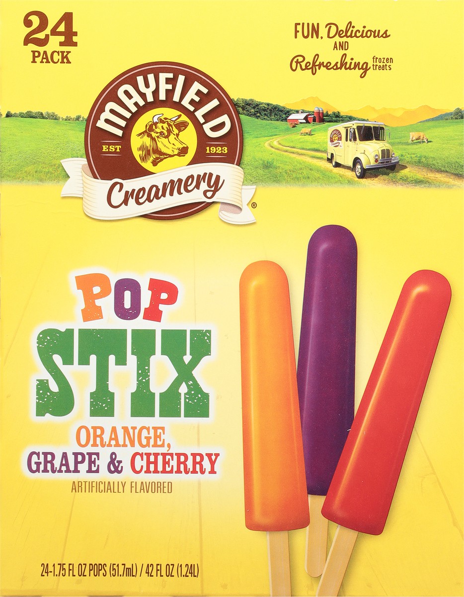 slide 4 of 9, Mayfield Creamery Orange Grape & Cherry Pop Stix 24 - 1.75 fl oz Packs, 24 ct