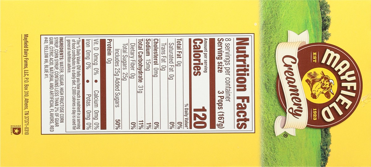 slide 7 of 9, Mayfield Creamery Orange Grape & Cherry Pop Stix 24 - 1.75 fl oz Packs, 24 ct