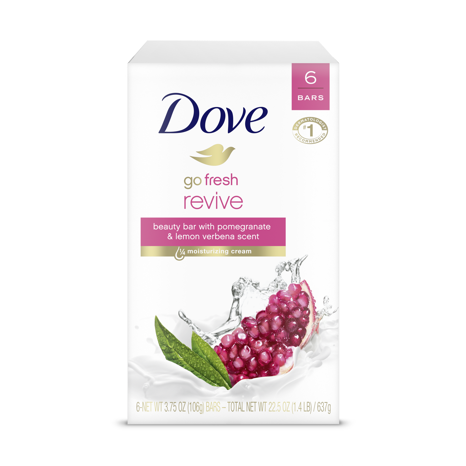 slide 3 of 6, Dove Go Fresh Beauty Bar Revive Pomegranate and Lemon Verbena, 6 ct; 4 oz