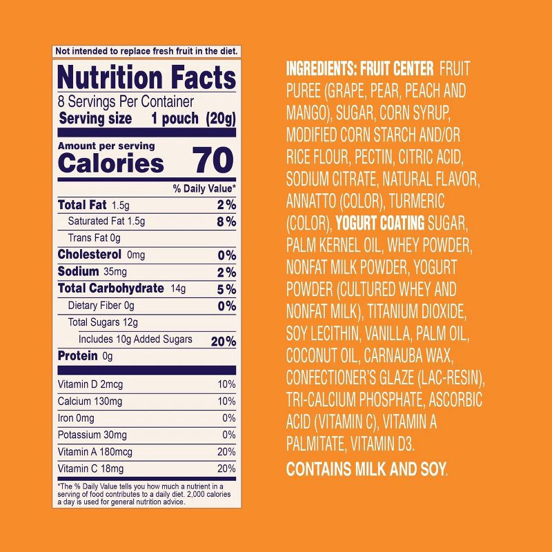 slide 4 of 5, Welch's Welchs Fruit N Yogurt Mango Peach - 5.6oz/8ct, 8 ct; 5.6 oz