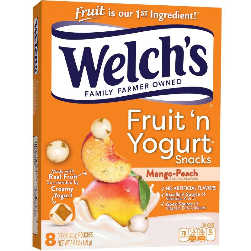 slide 1 of 5, Welch's Welchs Fruit N Yogurt Mango Peach - 5.6oz/8ct, 8 ct; 5.6 oz