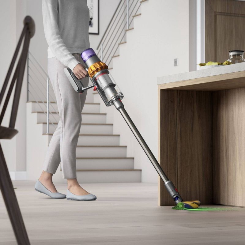 slide 5 of 10, Dyson V15 Detect Cordless Stick Vacuum: Multi-Surface, Bagless, Lithium Ion Battery, 3 Speeds, Yellow, 1 ct