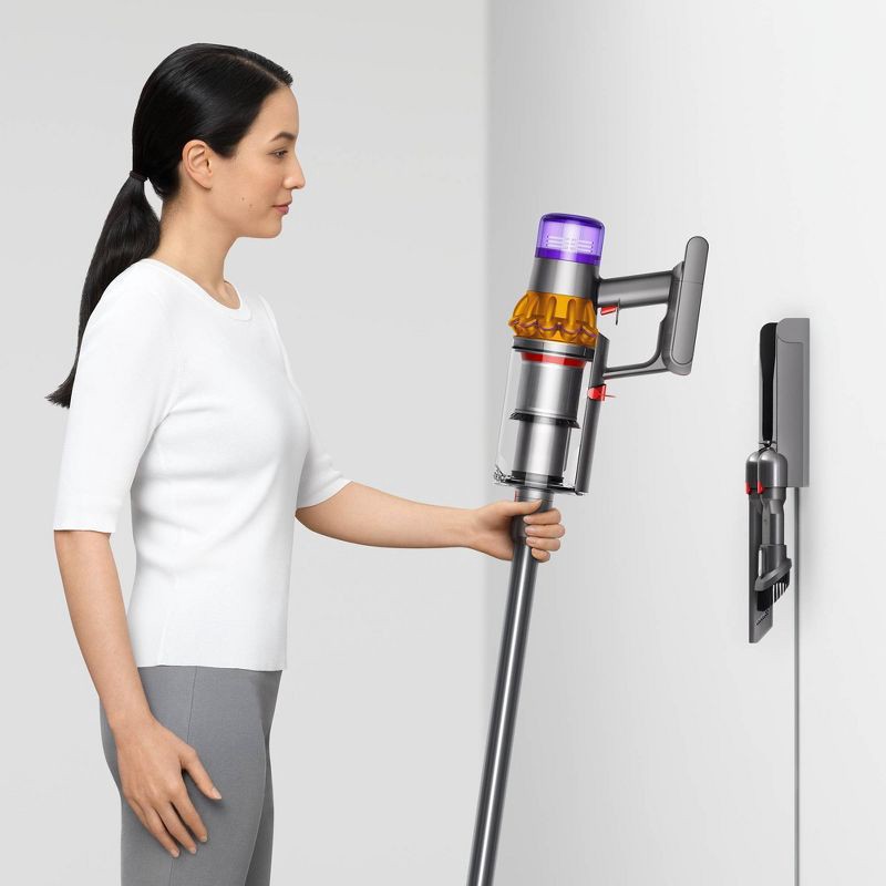 slide 9 of 10, Dyson V15 Detect Cordless Stick Vacuum: Multi-Surface, Bagless, Lithium Ion Battery, 3 Speeds, Yellow, 1 ct