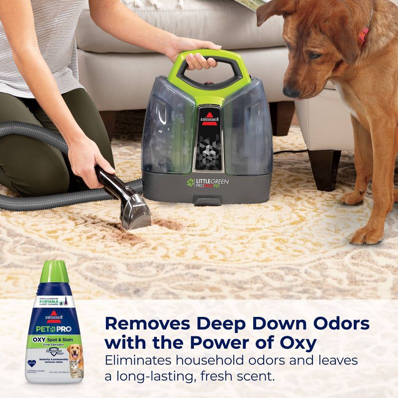 slide 5 of 8, BISSELL 32oz Pet Pro Oxy Spot & Stain - 2034: Carpet Cleaner Solution for Upholstery, Pet Beds, and Fabric, 32 oz