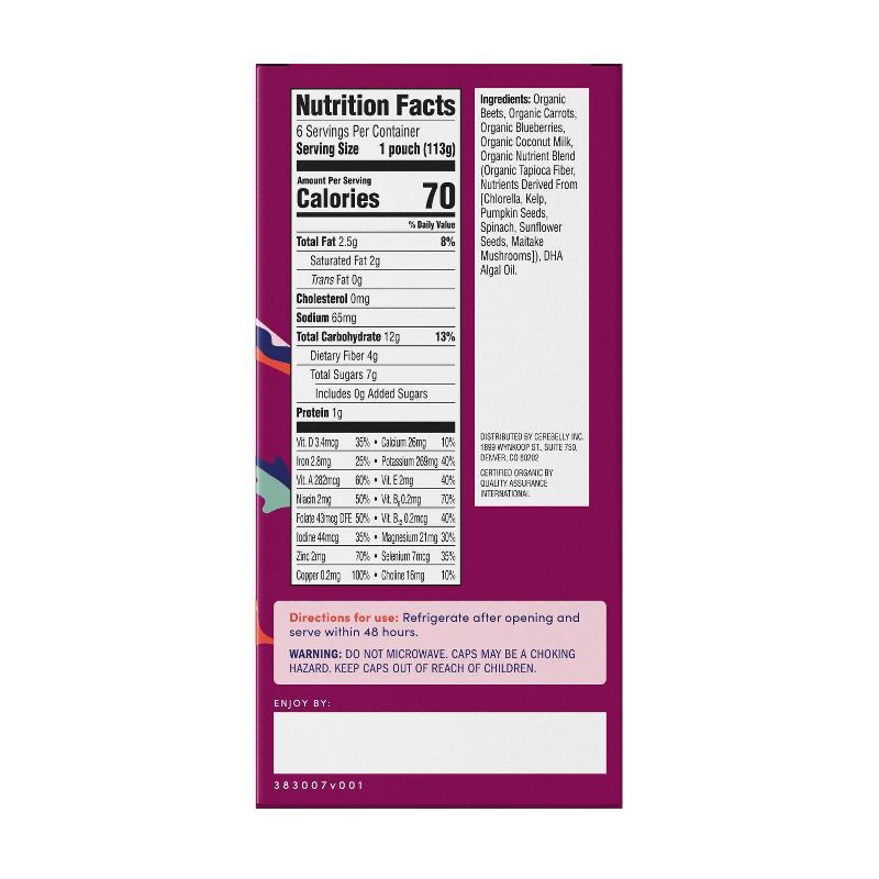 slide 2 of 4, Cerebelly Organic Beet Carrot Blueberry Baby Food 4oz - 3pk, 3 ct