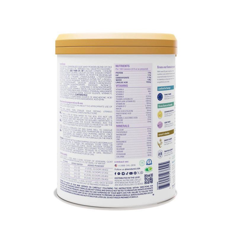 slide 3 of 9, Kendamil Goat Infant Powder Formula - 28.2oz, 28.2 oz