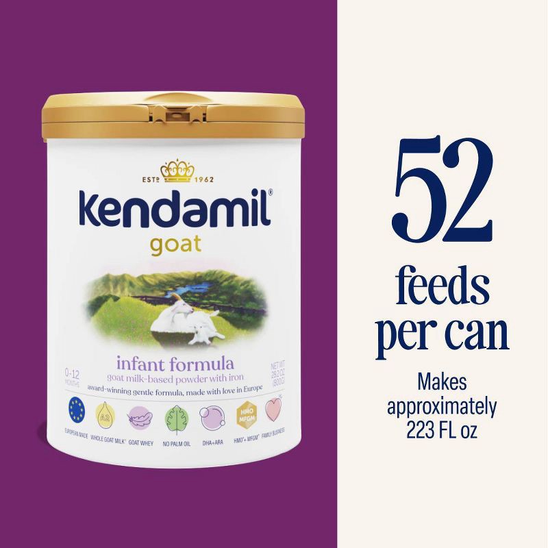 slide 9 of 9, Kendamil Goat Infant Powder Formula - 28.2oz, 28.2 oz
