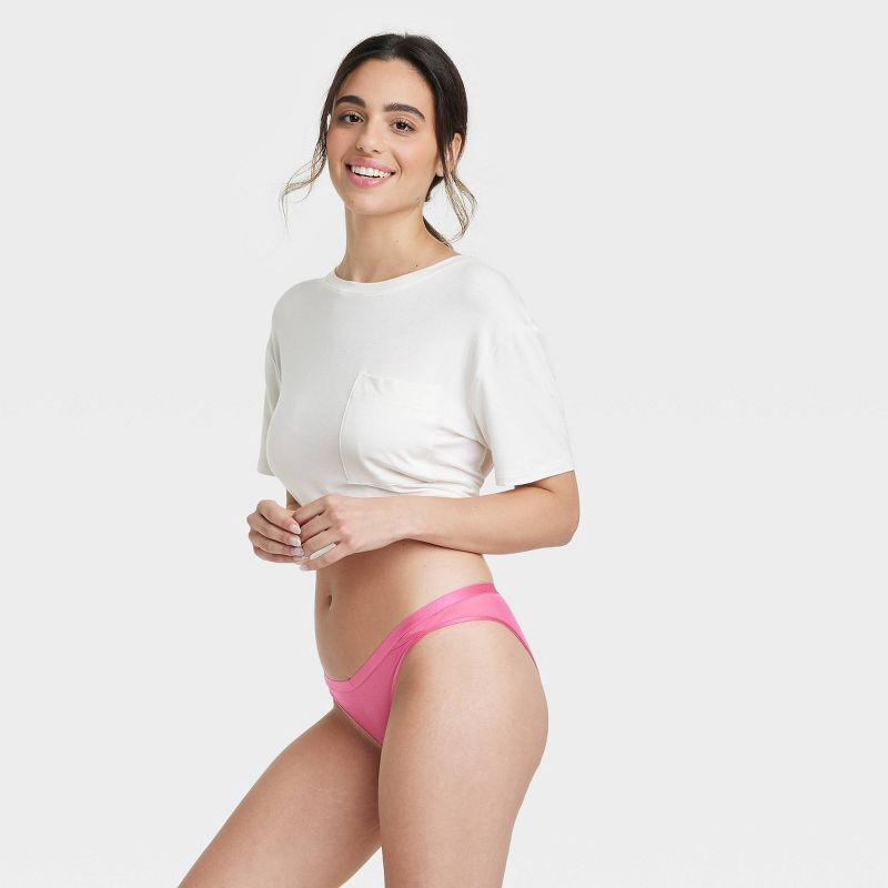 Women's Layered Mesh Cheeky Underwear - Auden Pink XS 1 ct