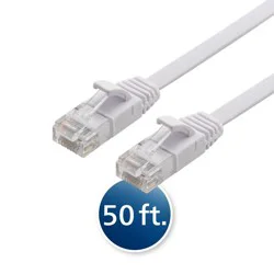 Philips 50' Cat6 Flat Ethernet Cable - White
