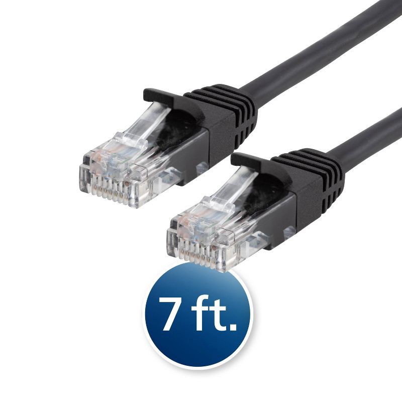 slide 1 of 8, Philips 7' Cat6 Ethernet Cable - Black, 1 ct