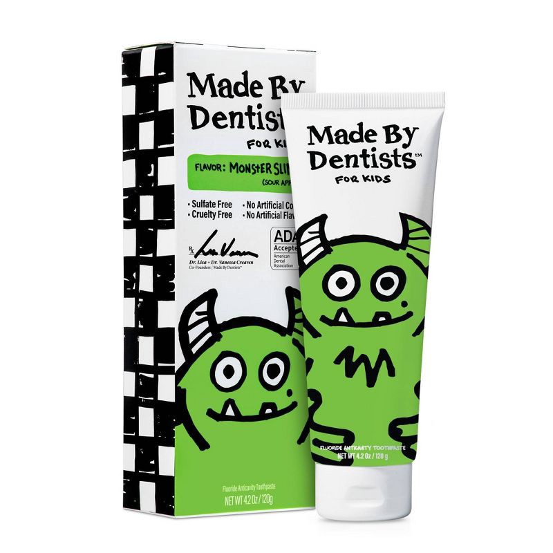 slide 1 of 7, Made by Dentists Kids' Monster Fluoride Anticavity Toothpaste - Sour Apple - 4.2oz, 4.2 oz