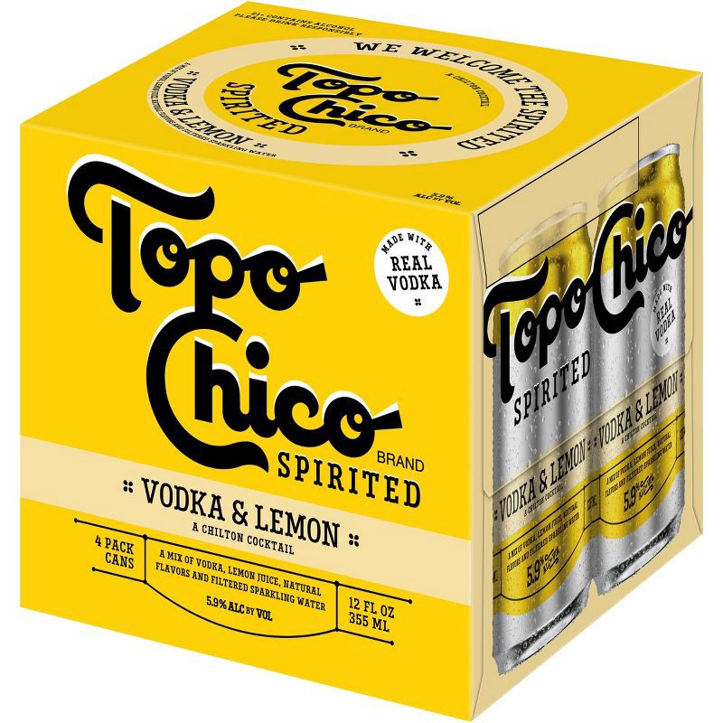 Topo Chico Hard Seltzer Topo Chico Spirited Vodka And Lemon 4pk12 Fl Oz Cans 4 Ct 12 Fl Oz Shipt