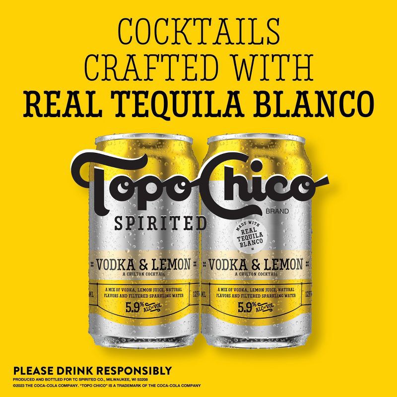 slide 3 of 9, Topo Chico Hard Seltzer Topo Chico Spirited Vodka & Lemon - 4pk/12 fl oz Cans, 4 ct; 12 fl oz