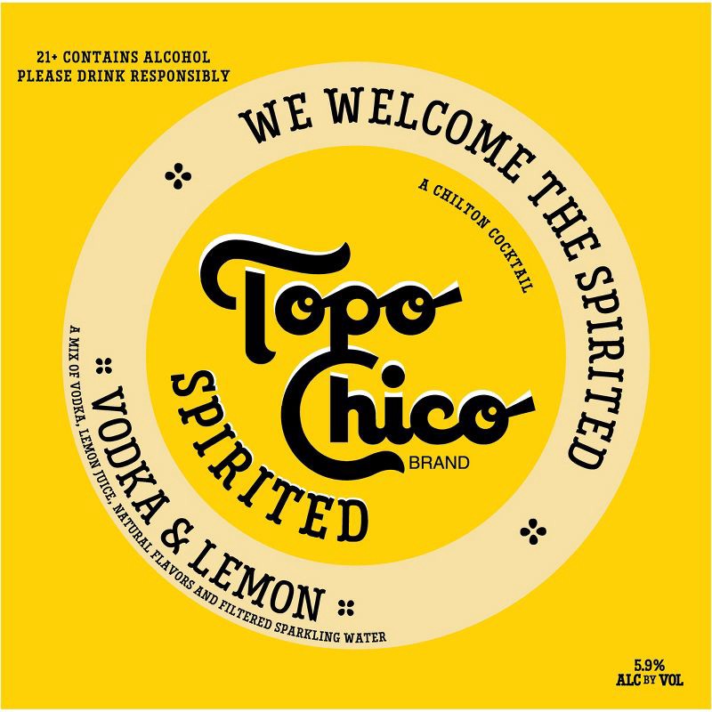 slide 3 of 9, Topo Chico Hard Seltzer Topo Chico Spirited Vodka & Lemon - 4pk/12 fl oz Cans, 4 ct; 12 fl oz