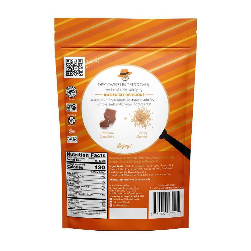 slide 3 of 4, Undercover Snacks Undercover Milk Chocolate Chocolate Quinoa Crisps - 3oz, 3 oz