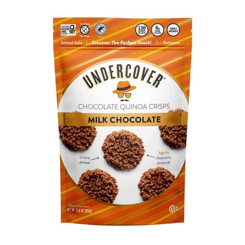 slide 1 of 4, Undercover Snacks Undercover Milk Chocolate Chocolate Quinoa Crisps - 3oz, 3 oz