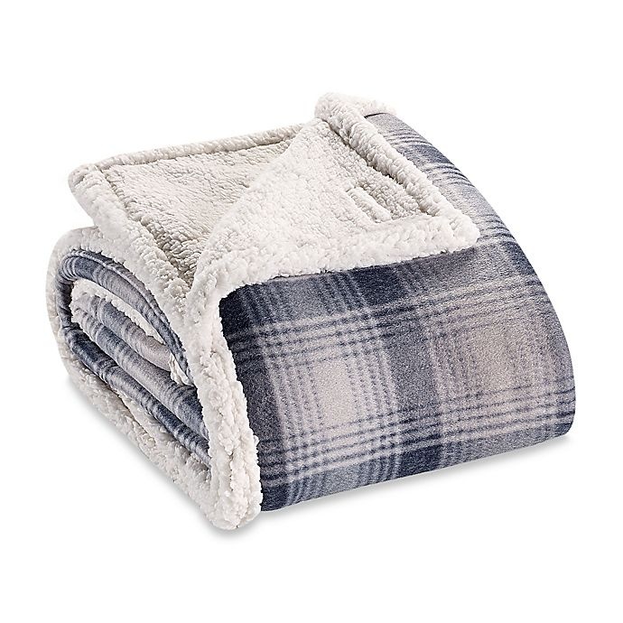 slide 1 of 1, Eddie Bauer Nordic Plaid Flannel Throw Blanket - Midnight, 1 ct