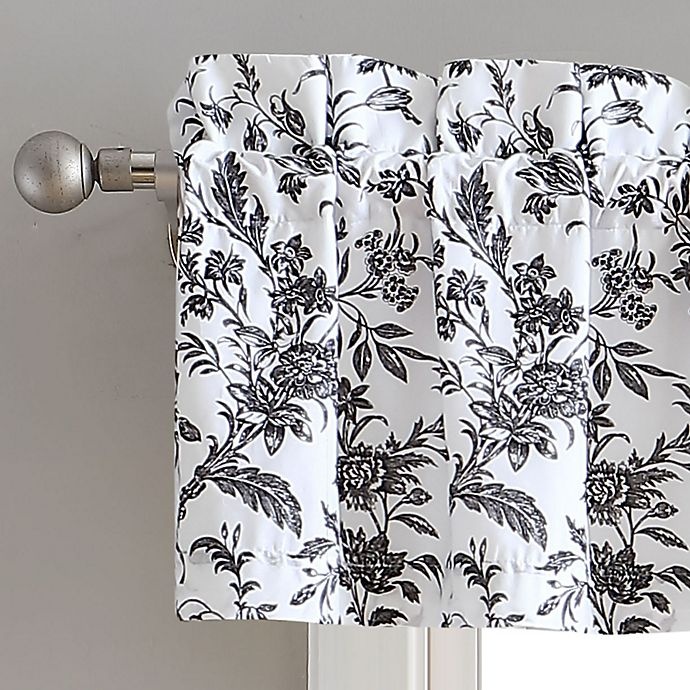 slide 2 of 3, Laura Ashley Amberley Rod Pocket Window Valance - Black/White, 1 ct