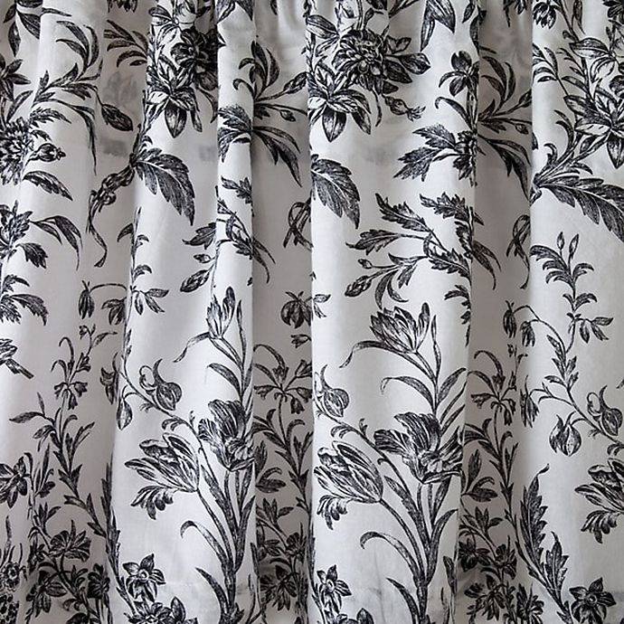 slide 3 of 3, Laura Ashley Amberley Rod Pocket Window Valance - Black/White, 1 ct