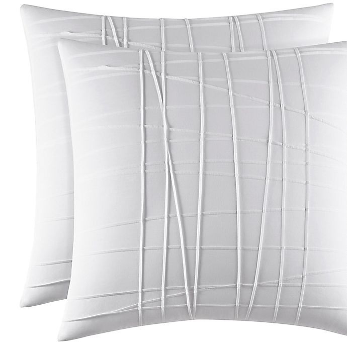 slide 2 of 2, City Scene Variegated Pleats European Pillow Sham - White, 1 ct