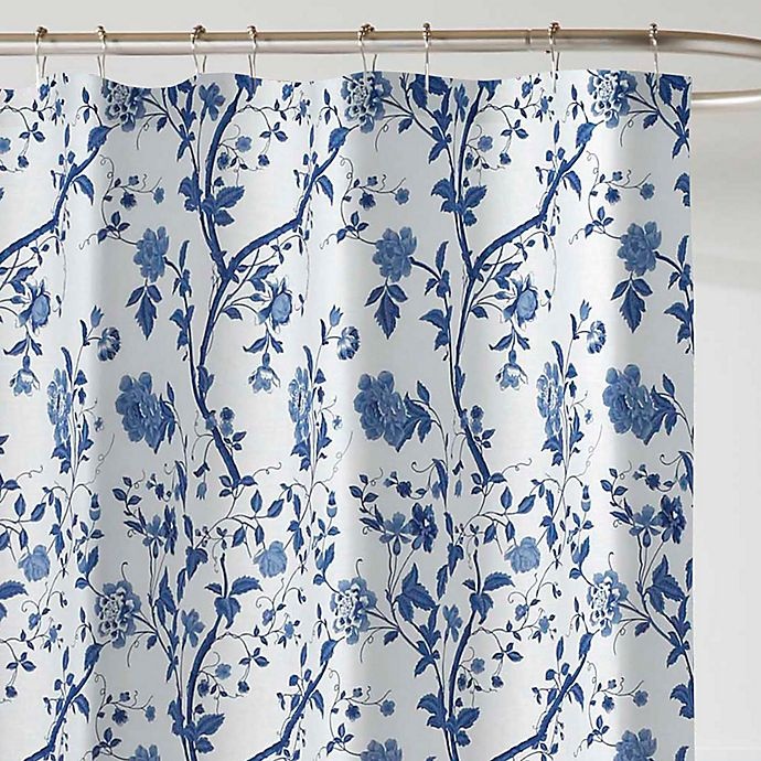 slide 2 of 3, Laura Ashley Charlotte Shower Curtain - Blue, 1 ct