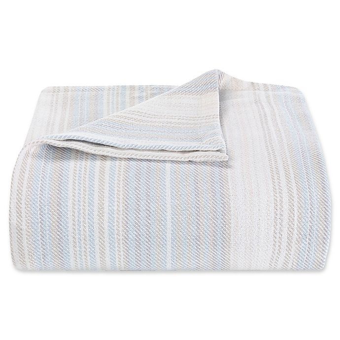 slide 1 of 2, Tommy Bahama Sandy Shore Stripe King Blanket - Turquoise, 1 ct