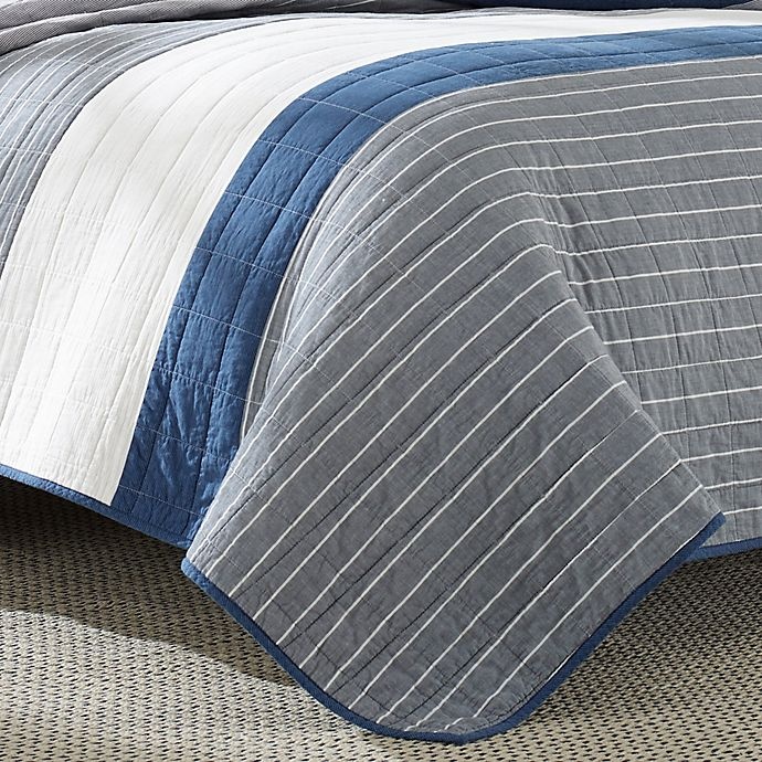 slide 3 of 3, Nautica Swale Twin Quilt - Blue, 1 ct