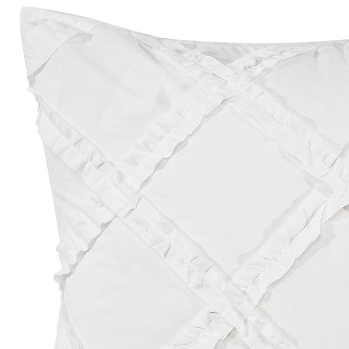 slide 2 of 2, Laura Ashley Adelina Ruffle White European Sham Pair, 1 ct